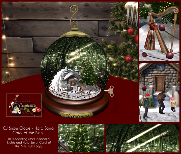 CJ Snow Globe - Harp Song Carol of the Bells 