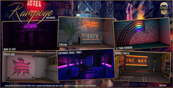 [Box] Synthwave Travel *RARE* - Rampage Backdrops - The Bearded