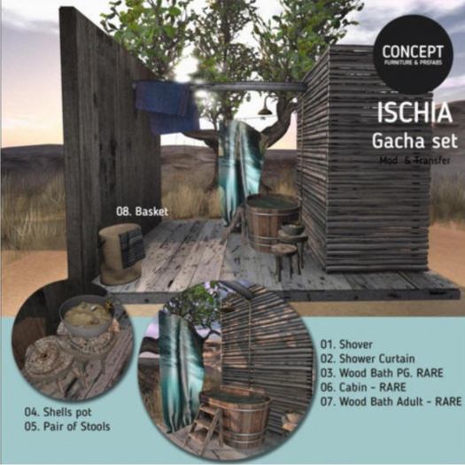 CONCEPT} 03. ISCHIA  . WOOD BATH - PG - RARE