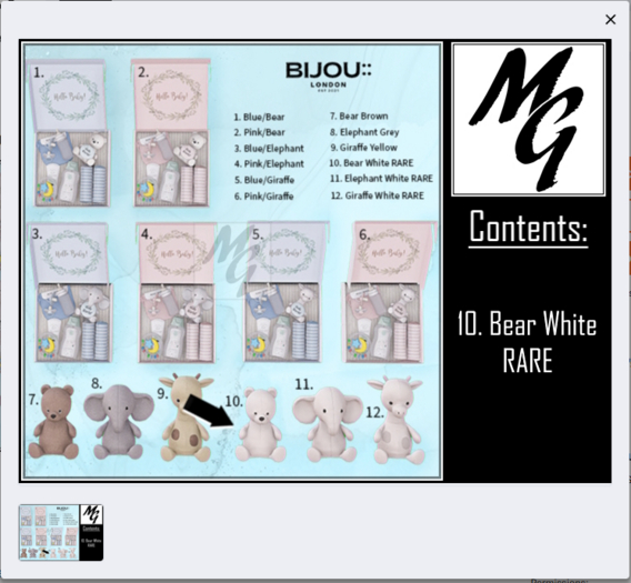 10. Welcome Baby Bear White RARE