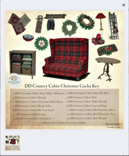 2.DD Country Cabin Seat-PG RARE