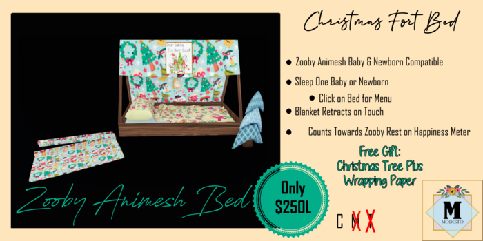 {M} Zooby Christmas Fort Bed 
