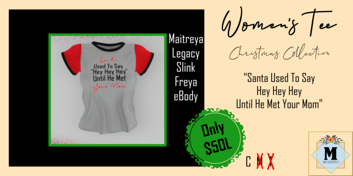 {M} Womens Tee Christmas - Hey Hey Hey 
