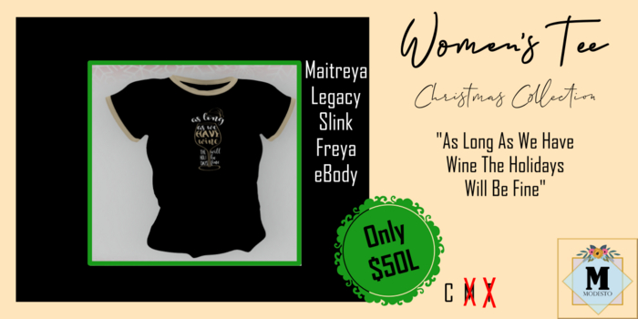 {M} Women Tee Christmas - Wine 