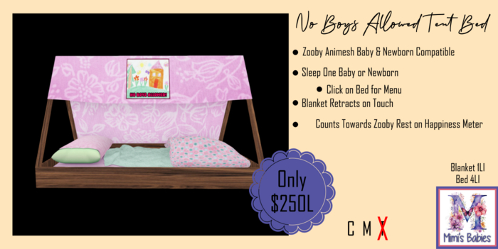 {M} No Boys Allowed Bed -ZOOBY ANIMESH NEWBORN