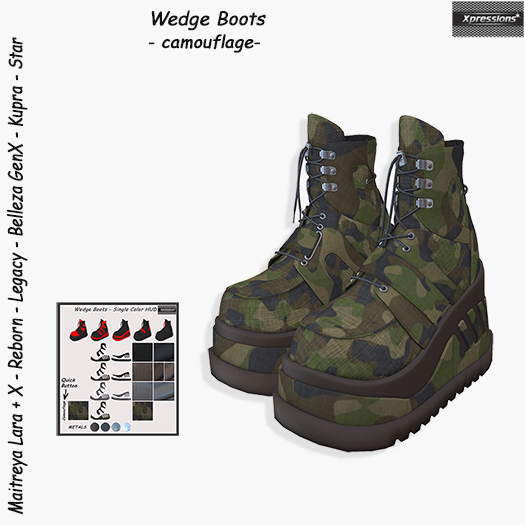 [Xprs] - Wedge Boots Camouflage Minipack