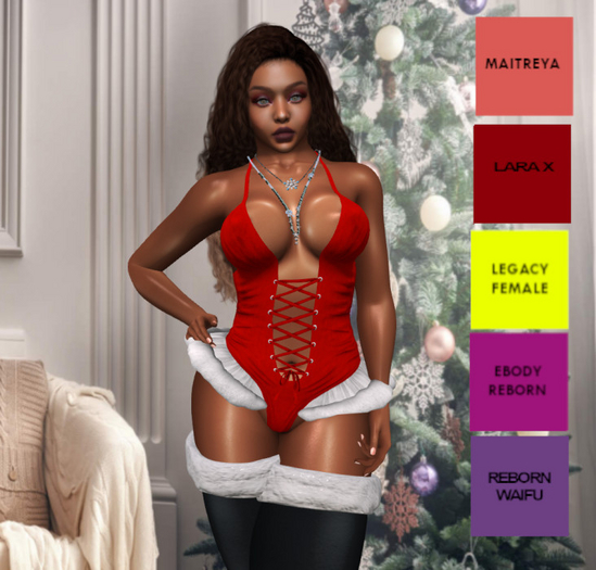 Lana Tyler Mistress Claus Bodysuit Red