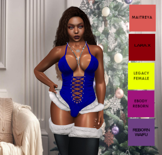 Lana Tyler Mistress Claus Bodysuit Blue