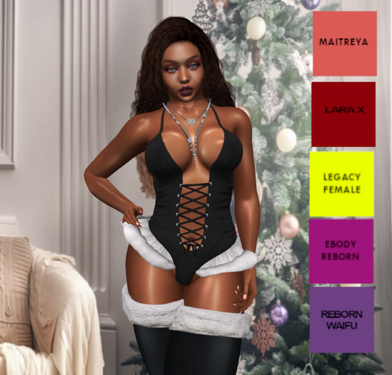 Lana Tyler Mistress Claus Bodysuit Black