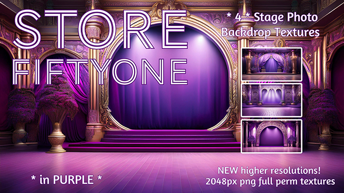 Four Stage themed Photo Studio Backdrop Textures - Purple - 2K Resolution! 