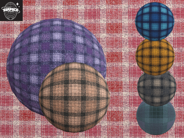 PBR Flecked Tartan Fabric