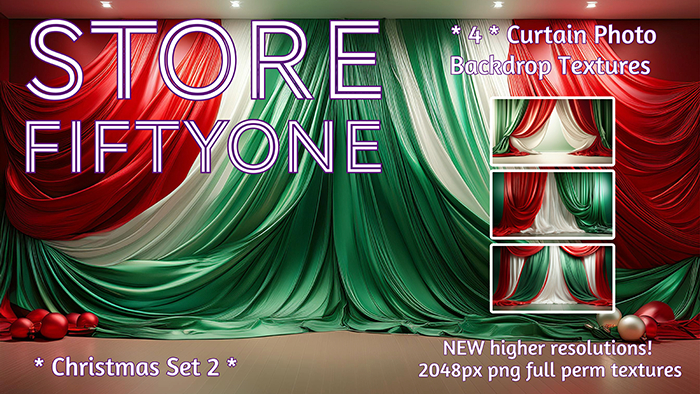 SALE! Four Christmas Photo Studio Backdrops - Set 2 - 2K resolution!