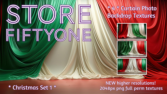 SALE! Four Christmas Photo Studio Backdrops - Set1 - 2K resolution!