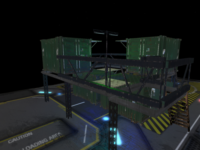 Cyberpunk slums container motel