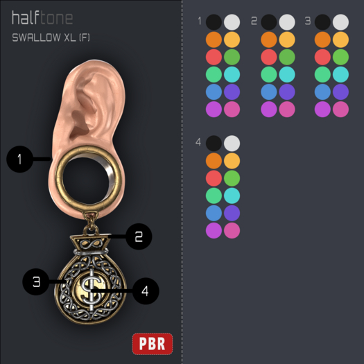 [HT] - E0010 Swallow Earrings XL (F)