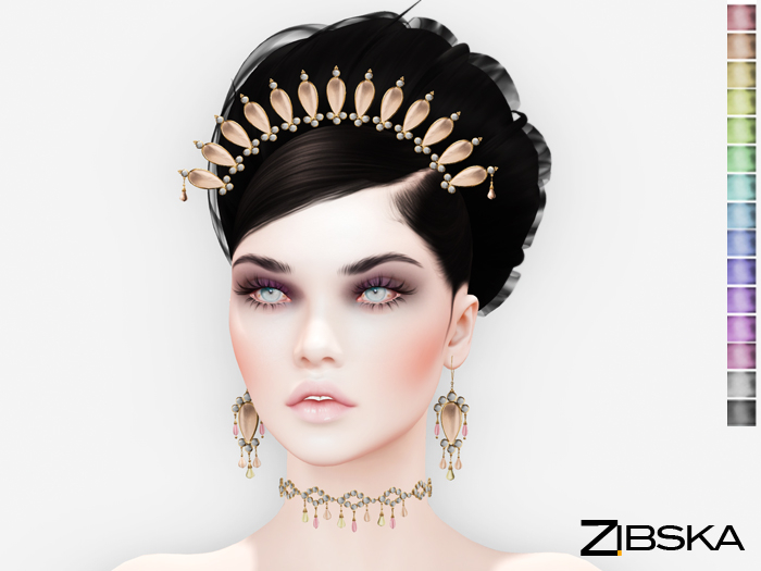 Zibska ~ Eleanor colour change headpiece, earrings and collar