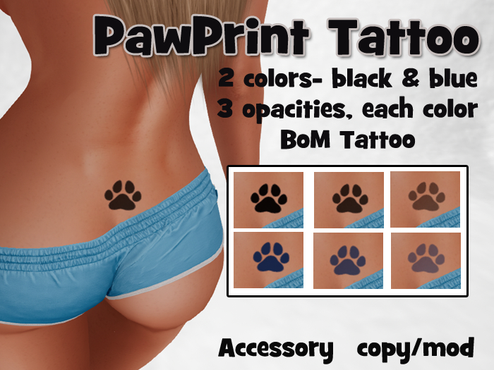 Pawprint Lower Back Tattoo