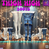 DenimGold  Thigh High Fur Boots