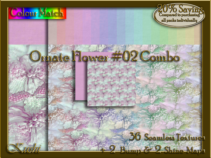 Ornate Flower #02 COMBO Seamless Texture Bundle
