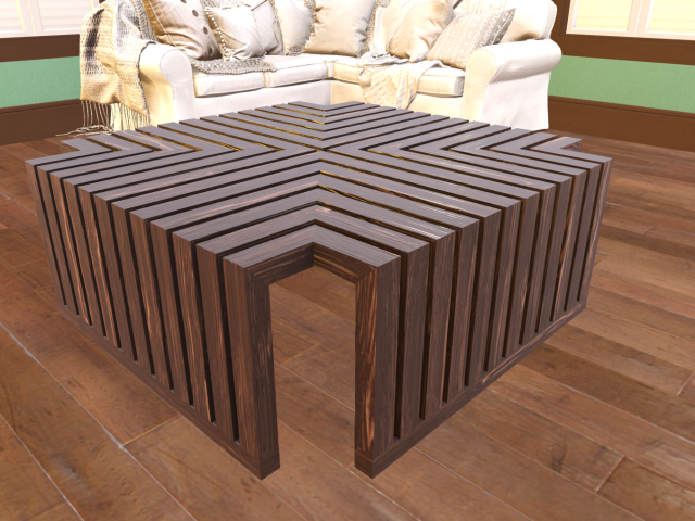 Wood Slats Coffee Table