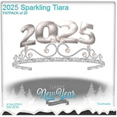 2025 FATPACK Happy New Year SLVR Tiara Resizeable PACK of 20 (BOXED)