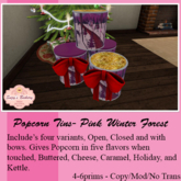 ~SB's*~ Popcorn Tin Dispenser - Pink Winter Forest