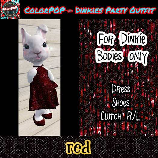 ColorPOP - Dinkies Party Outfit - Red (ADD to Unpack)