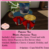 ~SB's*~ Popcorn Tin Dispenser - Winter American Train
