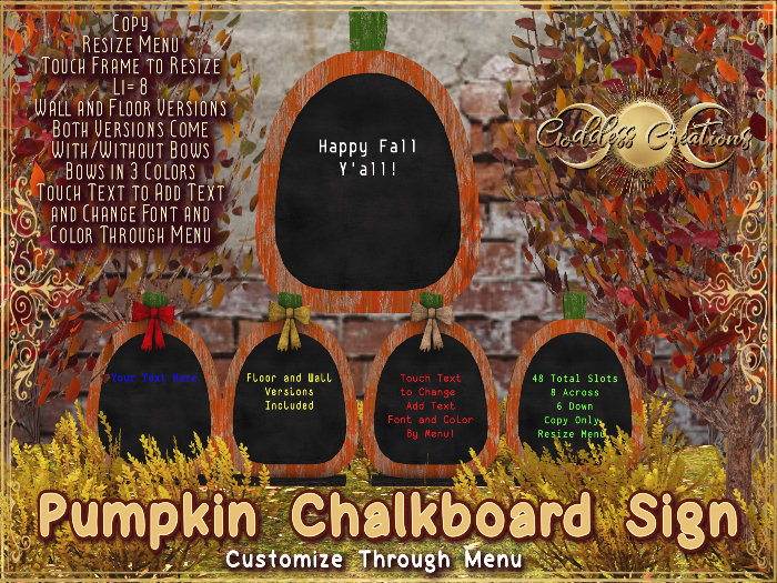 )O( GC: Pumpkin Chalkboard Sign 