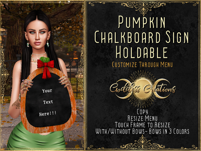 )O( GC: Pumpkin Chalkboard Sign - Holdable 