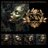 5pc PBR Female brass face on marble slab texture, Not seamless *Full Perm* 001