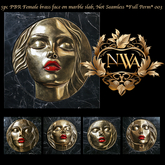 5pc PBR Female brass face on marble slab texture, Not seamless *Full Perm* 003
