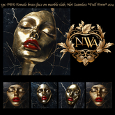 5pc PBR Female brass face on marble slab texture, Not seamless *Full Perm* 004