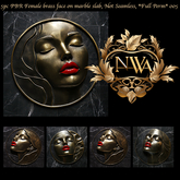 5pc PBR Female brass face on marble slab texture, Not seamless *Full Perm* 005