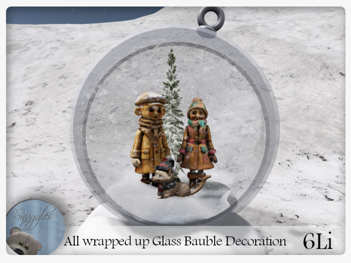 All wrapped up Glass Bauble Decoration By Snuggles