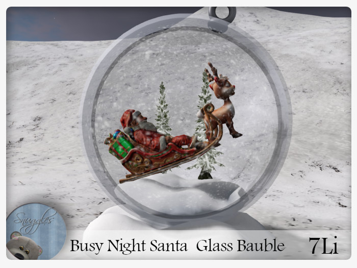 Busy Night Santa  Glass Bauble Decoration By Snuggles