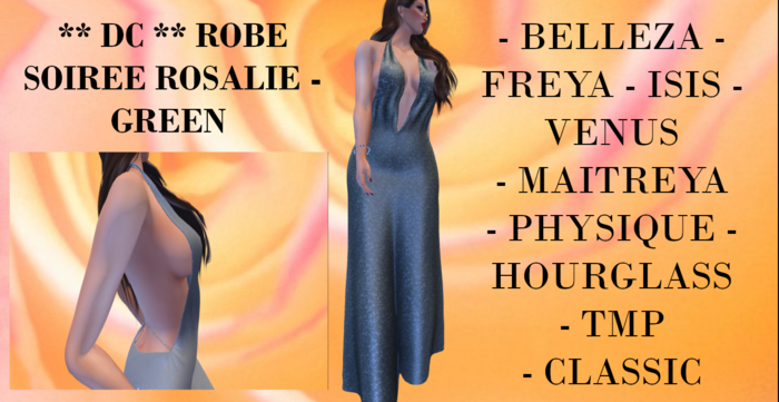 ** DC ** ROBE SOIREE ROSALIE- GREEN _ "UNPACKER /HUD"