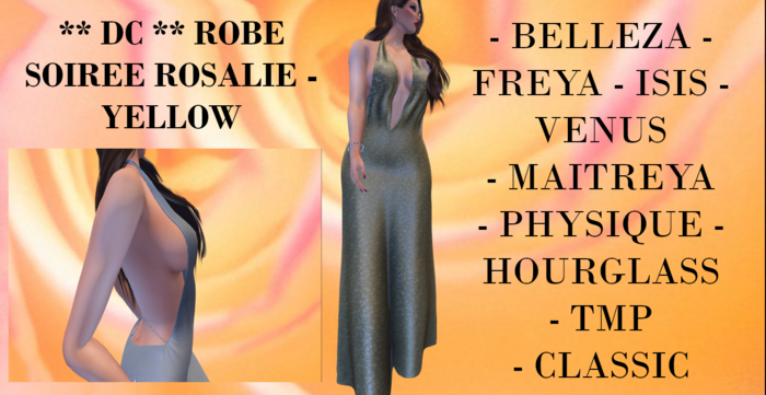 ** DC ** ROBE SOIREE ROSALIE - YELLOW  _ "UNPACKER /HUD"