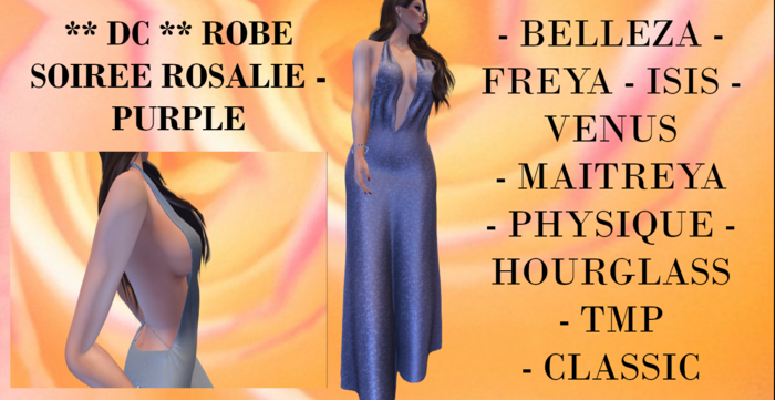 ** DC ** ROBE SOIREE ROSALIE - PURPLE _ "UNPACKER /HUD"