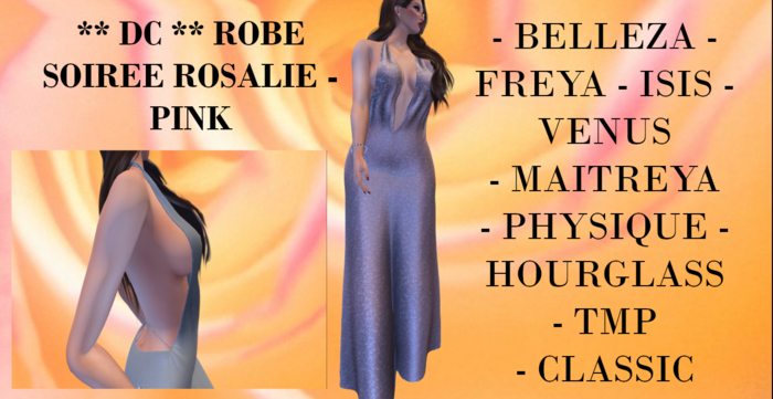 ** DC ** ROBE SOIREE ROSALIE - PINK _ "UNPACKER /HUD"