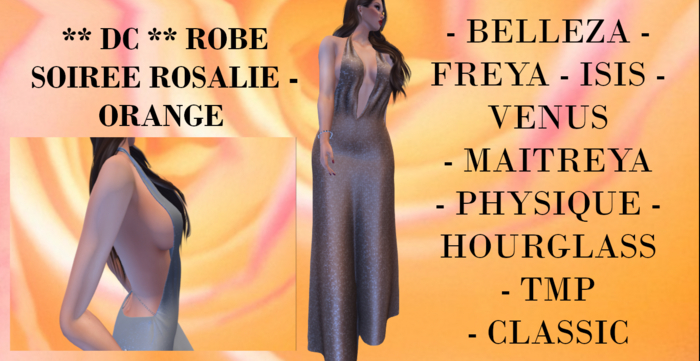 ** DC ** ROBE SOIREE ROSALIE - ORANGE _ "UNPACKER /HUD"