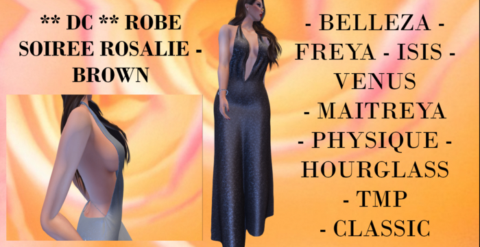 ** DC ** ROBE SOIREE ROSALIE - BROWN_ "UNPACKER /HUD"