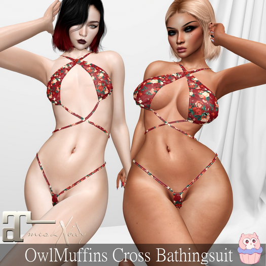 [OwlMuffins] Cross Bathingsuit- Red Roses