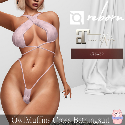 [OwlMuffins] Cross Bathingsuit- pink