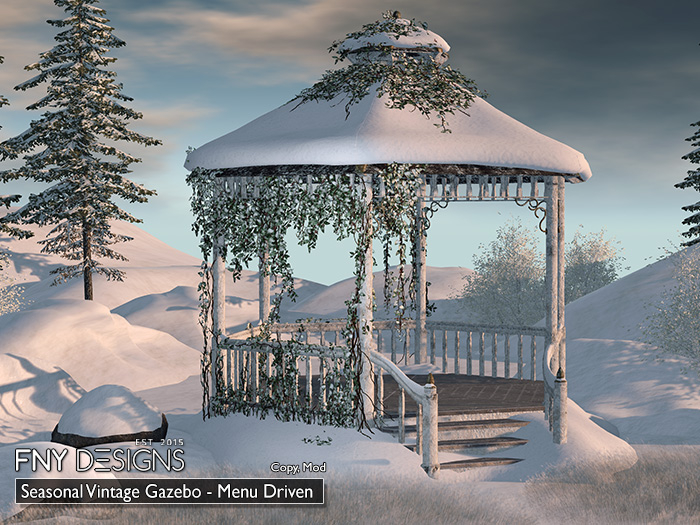 :FNY: Designs - Interactive & Seasonal Vintage Gazebo | 100% Original Mesh