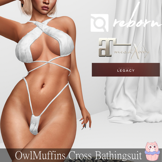 [OwlMuffins] Cross Bathingsuit- White