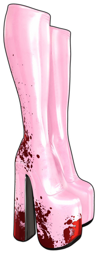 [BL] Luna boots latex // rose