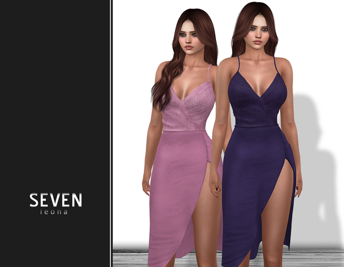 SEVEN - LEONA mesh DRESS (plum - pink)