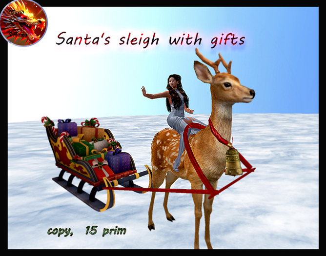 Santa's sleigh with gifts