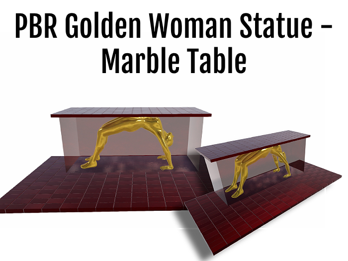 PBR Woman Statue Glass Table